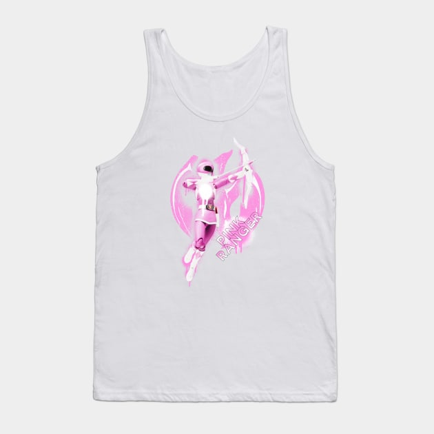 Pink Ranger Splatter Tank Top by Designsbytopher